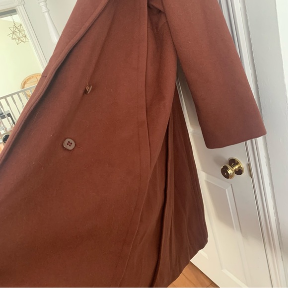 Vintage Diane Charles Brown Wool Full Length Winter Coat - Picture 10 of 16